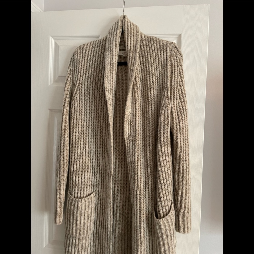 LOFT cardigan sweater beige
